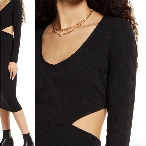 🖤BP Cutout Knit Long Sleeve Midi Dress - Picture 3 of 5